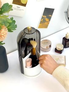 TasteTasty 360° Rotag Makeup Brush Holder With Lid Cosmetic Organizer Holder