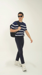 K/WOODS Ice Cool Knit Top KW8211MKT | Khaki & Navy