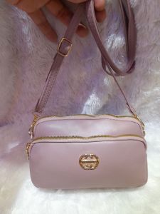 tas selempang wanita bahan kulit 2 ruang