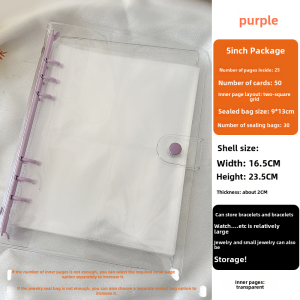 Convenient Jewelry Storage Album with Button PVC Sealed Bag for Necklaces Earrings Rings Durable Storage Pouch for Women