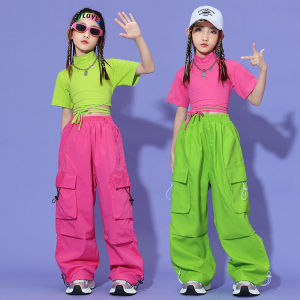 ชุดเต้นแจ๊สหญิง LOlanta ชุดฮิปฮอปเต้นรำประสิทธิภาพเครื่องแต่งกายสตรีทเต้นรำอินเทรนด์เสื้อครอป Joggers