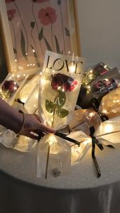 50pcs Flower Packaging Bag Transparent Waterproof High Quality Rose Single Flower Packaging