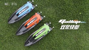 Mainan Speed Boat Remote Control Perahu Rc Kapal 2.4GHz 20km/h Tahan Air Dengan Lampu