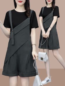 plus Size Fashionable Short Pants Set for Women Summer New Style Slimming Concealing Trendy Two-Piece Suit for Plump Sister