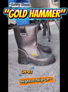 Gold Hammer Kasut Safety Boot High Cut Lelaki Wanita Anti Slip Safety Boots Steel Toe Cap Steel Midsole Tahan Lasak