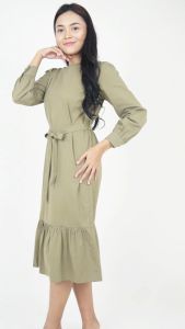 Forest Ladies Cotton Long Sleeve Midi Dress Women Dress | Baju Lengan Panjang Perempuan - 885076