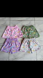 Fasia Celana Pendek Anak Perempuan Full Print Flamingo Usia 2-10 Tahun