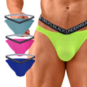 CMENIN ORLVS 4Pcs Cotton LOGO กางเกงชั้นในระบายอากาศผู้ชาย Jockstrap Briefs Mens Underpants Pouch OR6313K