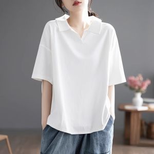High-End Minimalist Loose Slimming Short Sleeve T-Shirt