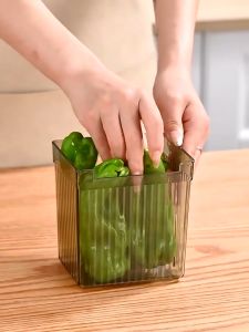 2Pcs Transparent PET Plastic Fridge Organizer Bin Refrigerator Side Door Storage Shelf Basket