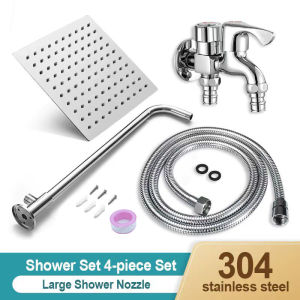 【COD】Stainless Steel 304 Square Shower Set Square Overheaded Rain Rainfall Shower Head