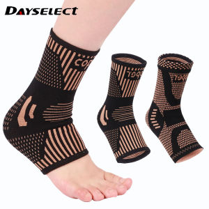 1Pcs Copper Ankle Brace Infused Compression Sleeve Support for Plantar Fasciitis Sprained Ankle Achilles Tendon Pain Relief