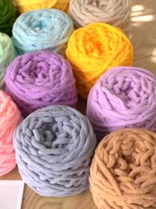 **【Bintang kecil】Benang Rajut Chenille 1 PLY 100Gram Quality Import Cheline Kualitas Impor**