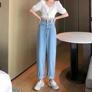 Kitty Cat Cartoon Embroidered Loose Wide Leg Jeans High Waist Womens Denim Pants Spring 2025 New Style American Vibe