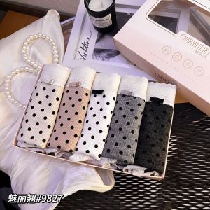 Mid-High Waist Womens Underwear Embroidered Cotton Modal Briefs Butt Covering Triangle Panties Comfortable Soft Fabric Shorts