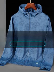 ROMON | Romon Mens Ice Silk Sun Protection Clothing Ultra-Thin Outdoor Camouflage Skin Coat Summer Fashion Urban Style Long Sleeve Zipper