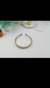 Bando Korea Lebar 1.7cm Motif Rantai Bandana Emas Perak Jumbo Gold Chain Headband BMJ001