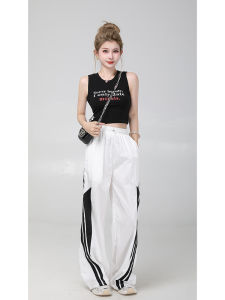 Xiaop เสื้อกล้ามตัวเล็กลำลองสำหรับสาวแซ่บในสถานีเสื้อกั๊กแขนกุดตัวสั้นแนววินเทจสไตล์อเมริกันใส่ด้านนอกช่วงฤดูร้อนสำหรับผู้หญิงเสื้อตัวเล็กหวานเผ็ด