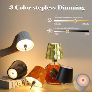 Wireless Wine Bottle Lamp Type-C Charging Touch Control Wine Bottle Light Dimming LED Table Lamp Cafe Bar Atmosphere Night Light