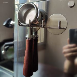 Coffee Machine Handle Rack Punch-Free Coffee round Filter Paper Storage Wall Mount Storage Rack Kitchen Sponge Draining Rack