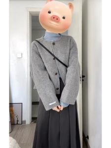 Thickened Grey Winter Unique Super Beautiful Tweed Coat Womens New Arrival 2025 Short Style Woolen Outerwear Female Coat