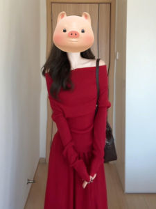 ZHENMANZI | Red Wool Dress