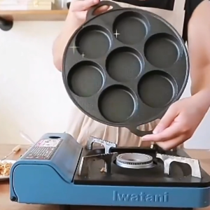 【24Hours Shipped】Cast Iron 7 Hole Frying Pan Non-Stick Omelet and Breakfast Skillet Durable Black Kitchen Cooking Tool