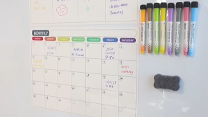 【📣SG Seller】A3 A4 Magnetic Calendar Weekly/Monthly Whiteboard Planner Dry Erase Fridge Calendar With Markers & Eraser