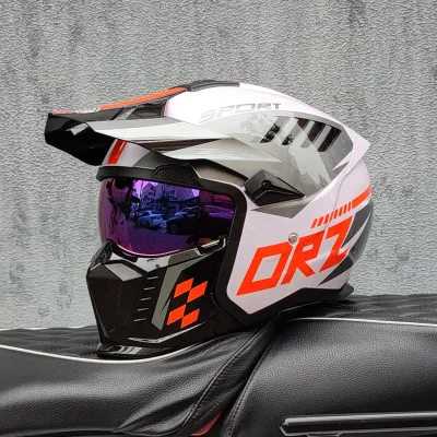 ORZ | Retro Full Face Motorcycle Helmet 3C Certified with Bluetooth Slot