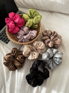 Sleeping Beauty Fan Bingbing Kitsch Pillow Super Large Satin Hair Ties Womens Non-Damaging Pure Color Hair Bands Headwear