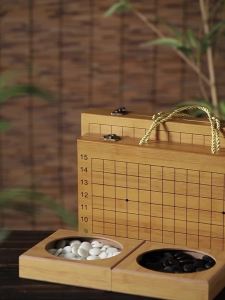 WeiQi Chess Set Board Game Chinese Chess Set Go Chessboard Five-in-a-Row Entry Childrens Chessboard Solid Wood Foldable