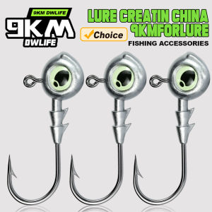 3.5g~10g Jig Head Hook 10Pcs with Eyes Luminous for Softbait for Saltwater & Freshwater