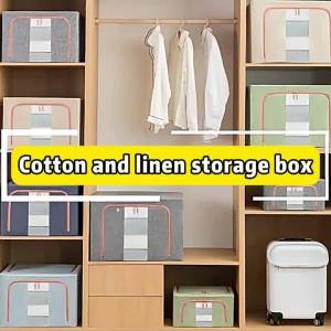 100L Large Capacity Foldable Clothes Storage Box Dustproof Organizers Box for Clothes Storage Box Foldable Wardrobe High Capacity With Cover Organizers