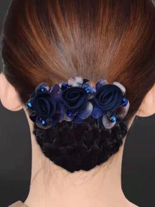 Headdress Flower Female Professional Work Hair Net Stewardess Tie up the Hair Nurse Special Updo Hair Accessories Bank Work Net Pocket Hair Accessories