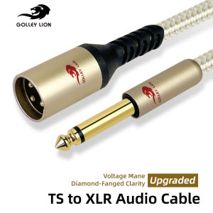 สิงโตกอล์ฟไม่สมดุลโมโนทีเอส6.35มม. (1/4นิ้ว) สายเคเบิลตัวผู้เป็น XLR ชุบทองสี่นิ้วเพื่อ XLR ตัวผู้สายเคเบิลเชื่อมต่อสายไมโครโฟน