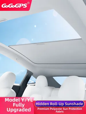 GOGOGPS | Retractable Sun Shade for Tesla Model Y Roll-up Heat Insulation