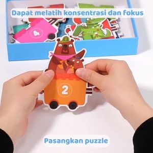 Beringin Toys - TREEHOLE NUMBER TRAIN PUZZLE / 3D Puzzle / Mainan Puzzle / Mainan Anak / Mainan Edukasi Anak