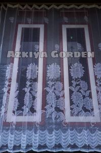 Vitrase Gorden Vitrase Gorden Polos Dalaman Gorden Motif Bunga Matahari putih