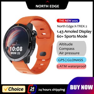 NORTH EDGE X-TREK 2 GPS Sports Smart Watch 1.43 Amoled Screen 3ATM Waterproof AOD Smart Watch Bluetooth Call Altitude Compass