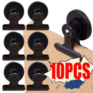 10Pcs Magnetic Black Fridge Clip Small Suction Photo Clips Fridge Magnets Wall Recipes Memo Note Message Holder Clamp Office Supplies