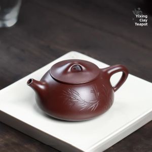 CHANGTAO | Bình Trà Đất Sét Tím Handcrafted với Khắc Chữ 250cc