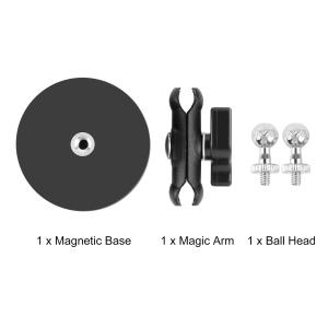 PULUZ Magnetic Pea-Style Action Camera Clip Mount Holder Adapter1/4-inch Interface For GoPro MISSION 1/1 PRO/Insta360/DJI Camera