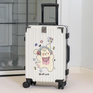 Durable Luggage Suitcase for Travel Women Men Hard Shell Carry-On Bag with Combination Lock Cartoon Pattern Polyester Interior
