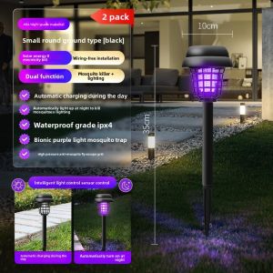 MONLEYTA | 2025 New Solar Powered Mosquito Repellent Lamp Outdoor Garden Yard Insect Trap Light Villa Park Lawn Pest Control Lamp