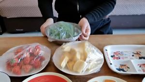 ถุงครอบอาหาร 100 ชิ้น/ถุง ยืดได้ วัสดุPE ถนอมอาหาร ใช้สะดวก ถุงถนอมอาหาร พลาสติกห่ออาหาร