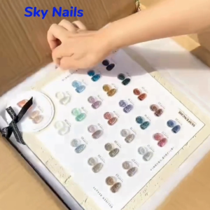 SUIFENGHE 26 สี เลื่อมเจลยาทาเล็บชุด เจลแวววาว เจลออโรร่า แผนภูมิสีฟรี สามารถจัดส่งได้ทันที