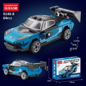 Potdemiel | Cartoon Car Building Block Toy Childrens Puzzle Assembly Car Model Boy Assembly Toy Rebound Racing Car Birthday Gift