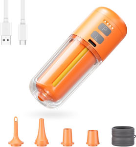 Mini Electric Air Pump 4-in-1 Portable Inflator with LED Light for Home Air Mattress Pool Float Inflatable Toys Travel Use