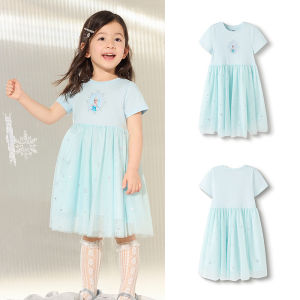 Balabala | Girls Summer Elsa Netting Princess Dress Casual