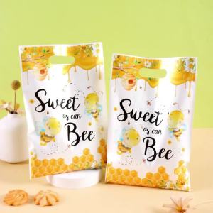 10/20/50pcs Sweet Bee Candy Gift Bags Goodie Bags Cookie Packaging Bags For Summer Bee Theme First Birthday Party Supplies